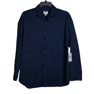 Mode of One Men's Relaxed-Fit Button-Down Twill Shirt blue L $60